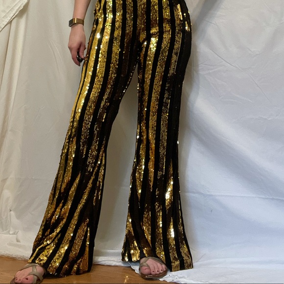 Velvet & Sequin Backless Jumpsuit - Picture 3 of 3